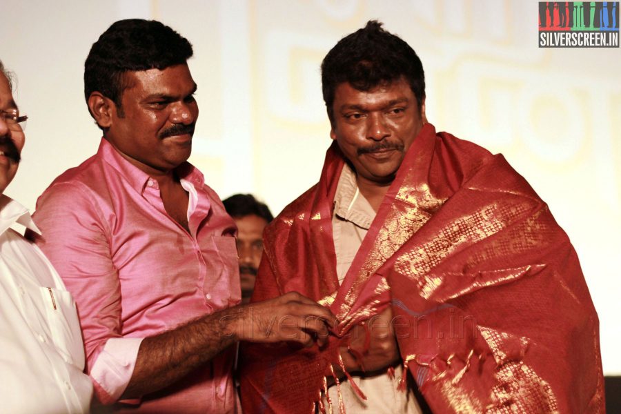 Producer GKM Tamil Kumaran and R Parthiepan at the Endrendrum Punnagai Audio Launch