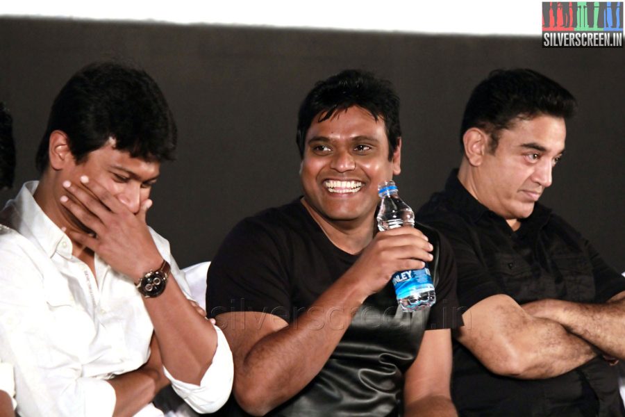 Harris Jayaraj, Kamal Haasan, Udhayanidhi Stalin at the Endrendrum Punnagai Audio Launch