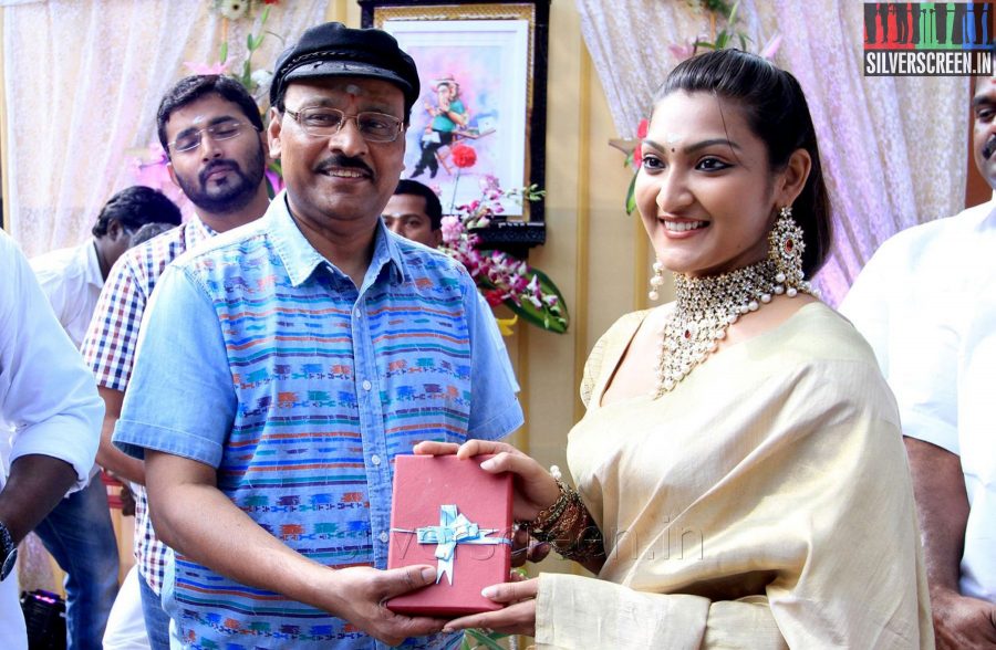 Director K Bhagyaraj at the Kathai Thiraikathai Vasanam Iyakkam Movie Pooja and Launch