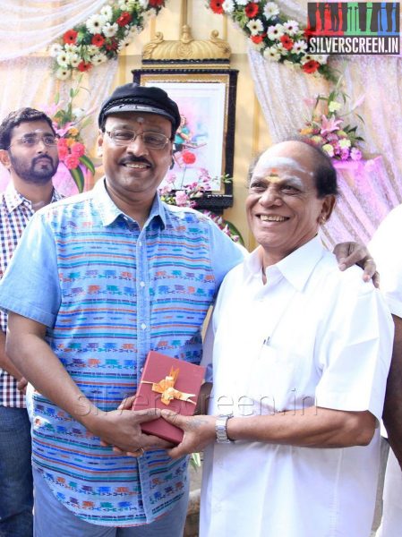 Director K Bhagyaraj at the Kathai Thiraikathai Vasanam Iyakkam Movie Pooja and Launch