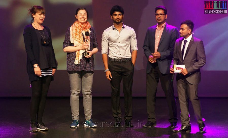 Actor Atharvaa at the 5th Norway Tamil Film Festival where Paradesi won 4 awards