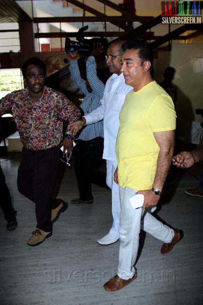 Kamal Haasan casting his vote in the Film Chamber Elections