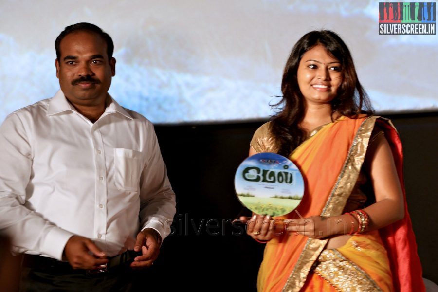 Actress Neha and Producer D Sudhakar at Mael Audio Launch Stills