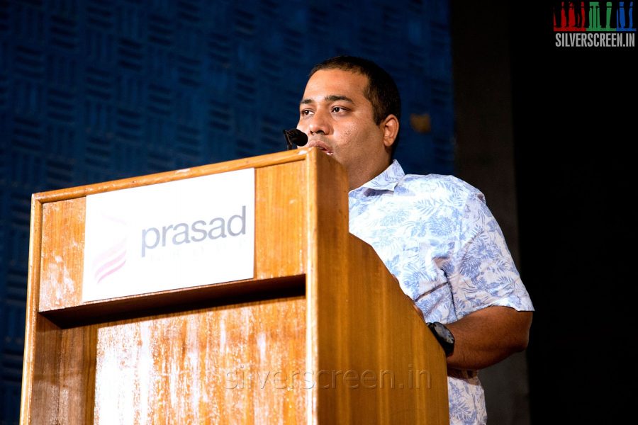 Producer CV Kumar at the Mundasupatti Press Meet
