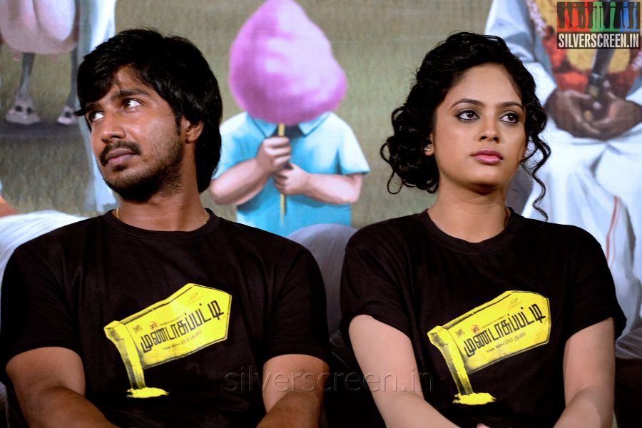 Actress Nandita and Actor Vishnu Vishal at the Mundaasupatti Press Meet