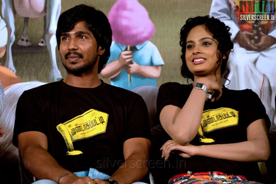 Actress Nandita and Actor Vishnu Vishal at the Mundaasupatti Press Meet