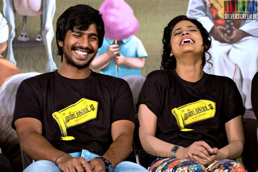 Actress Nandita and Actor Vishnu Vishal at the Mundaasupatti Press Meet