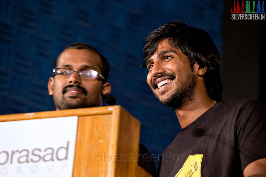 Director Ramkumar and Actor Vishnu Vishal at the Mundasupatti Press Meet