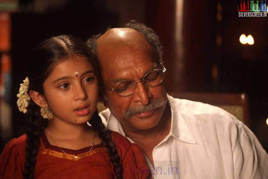 Sara Arjun and Nasser in Saivam Movie Stills