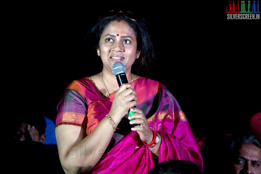 Actress Lakshmy Ramakrishnan at the Sathuranga Vettai Audio Launch