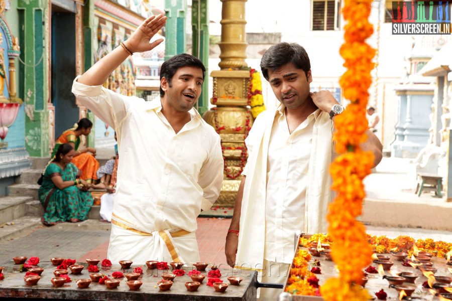 STR and Santhanam in Vaalu Movie Stills