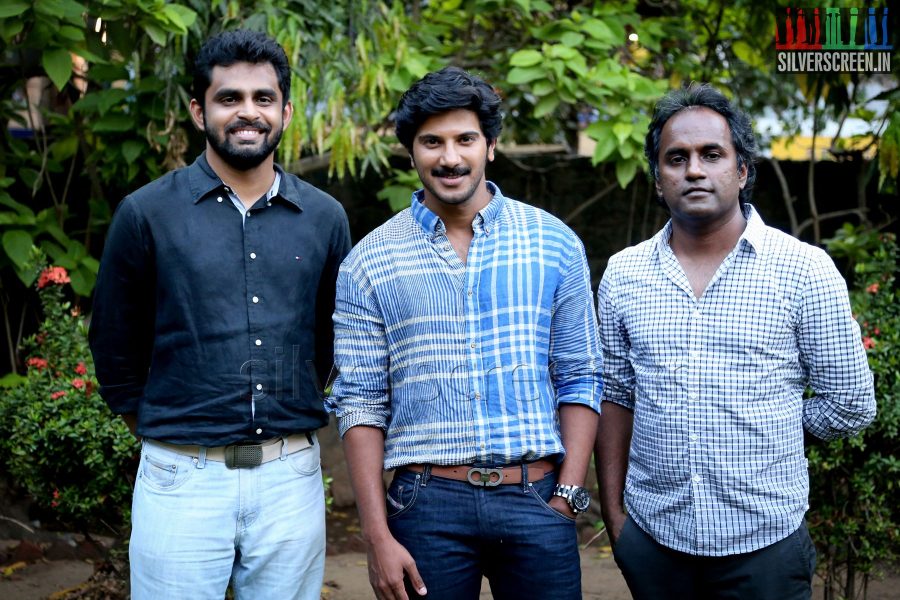 Dulquer Salman, Balaji Mohan and Producer S Sashikanth at the Vaayai Moodi Pesavum Press Meet