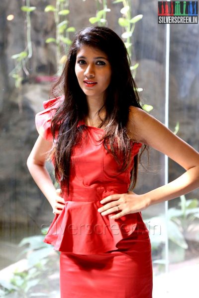 Actress Akhila Kishore looking casually hot at the Kathai Thiraikathai Vasanam Iyakkam Press Meet