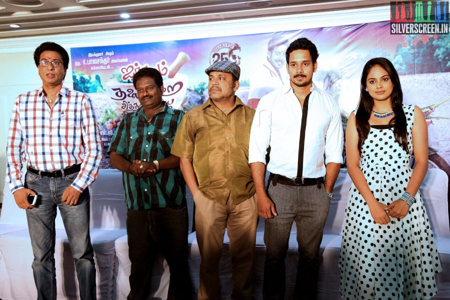 Actor Bharath, Actress Nandita and Thambi Ramaiah at the Aindhaam Thalaimurai Sidha Vaidhiya Sigamani Press Meet