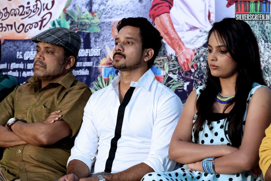 Actor Bharath, Actress Nandita and Thambi Ramaiah at the Aindhaam Thalaimurai Sidha Vaidhiya Sigamani Press Meet