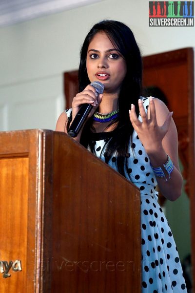 Actress Nandita at the Aindhaam Thalaimurai Sidha Vaidhiya Sigamani Press Meet