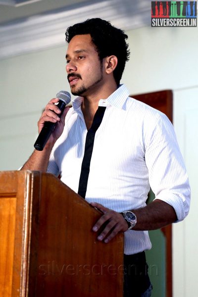 Actor Bharath at the Aindhaam Thalaimurai Sidha Vaidhiya Sigamani Press Meet