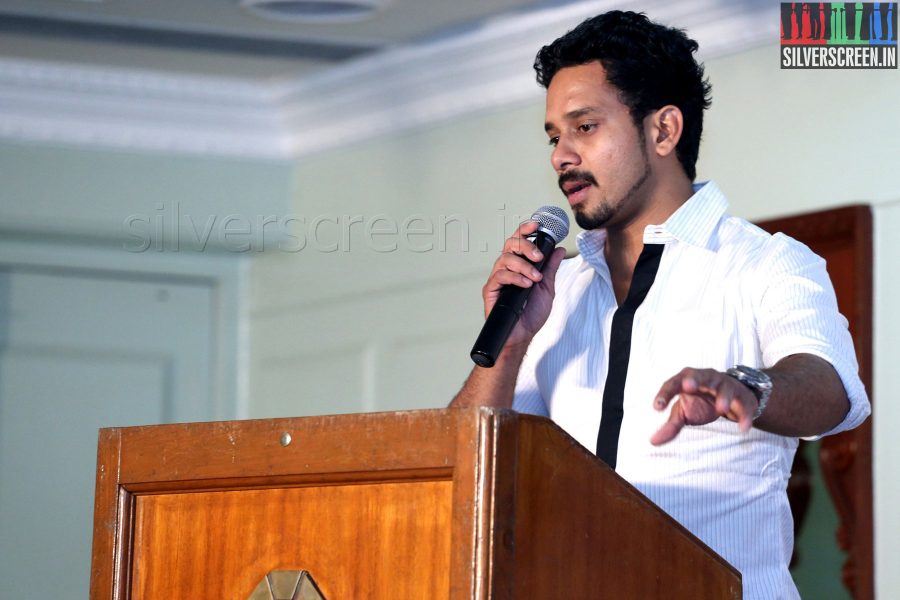 Actor Bharath at the Aindhaam Thalaimurai Sidha Vaidhiya Sigamani Press Meet