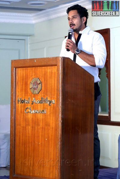 Actor Bharath at the Aindhaam Thalaimurai Sidha Vaidhiya Sigamani Press Meet