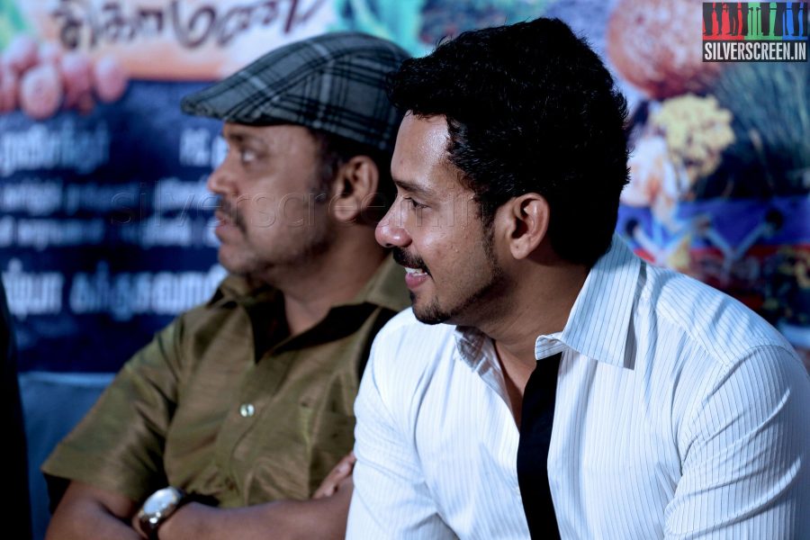 Actor Bharath and Thambi Ramaiah at the Aindhaam Thalaimurai Sidha Vaidhiya Sigamani Press Meet