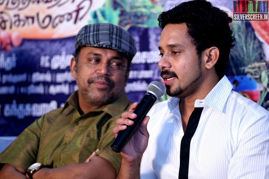 Actor Bharath and Thambi Ramaiah at the Aindhaam Thalaimurai Sidha Vaidhiya Sigamani Press Meet