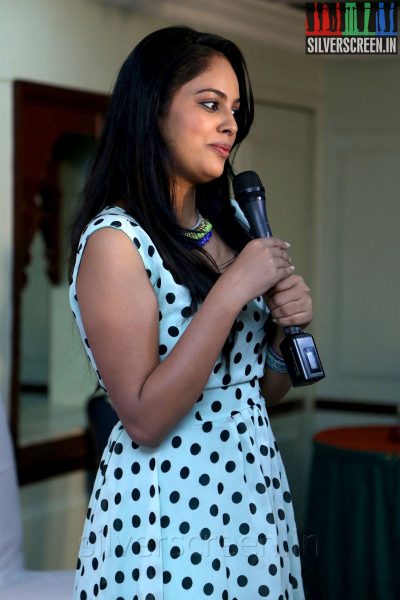 Actress Nandita at the Aindhaam Thalaimurai Sidha Vaidhiya Sigamani Press Meet