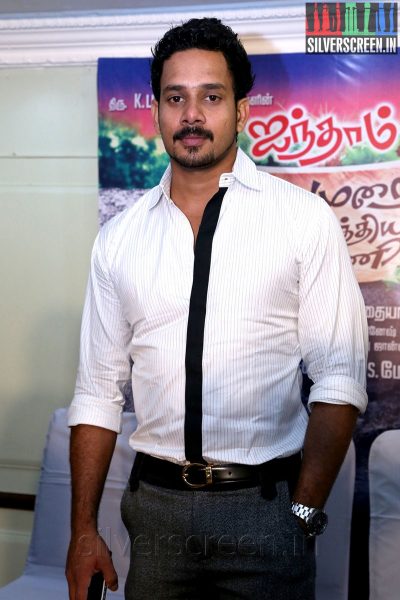 Actor Bharath at the Aindhaam Thalaimurai Sidha Vaidhiya Sigamani Press Meet