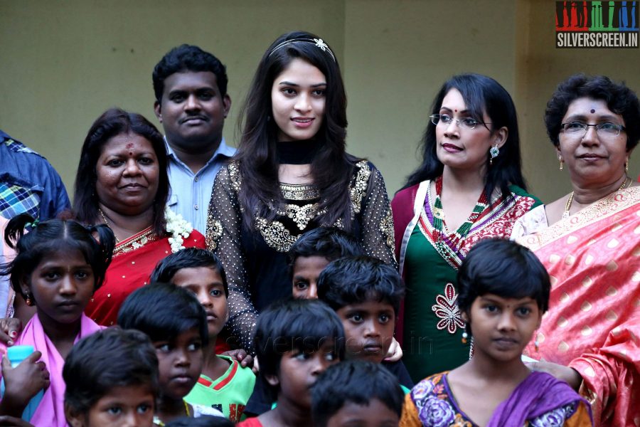 Actress Sanyathara at the Angali Pangali Audio Launch