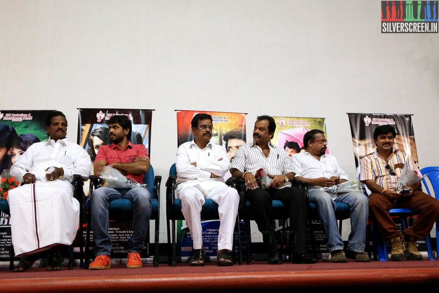 Actor Ramakrishnan and Kalaipuli S Thanu at the Angali Pangali Audio Launch