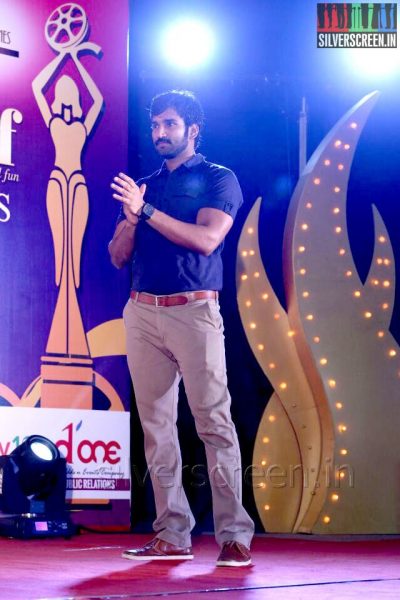 Actor Aadhi at the Chennai Womenâs International Film Festival Awards Show 2014