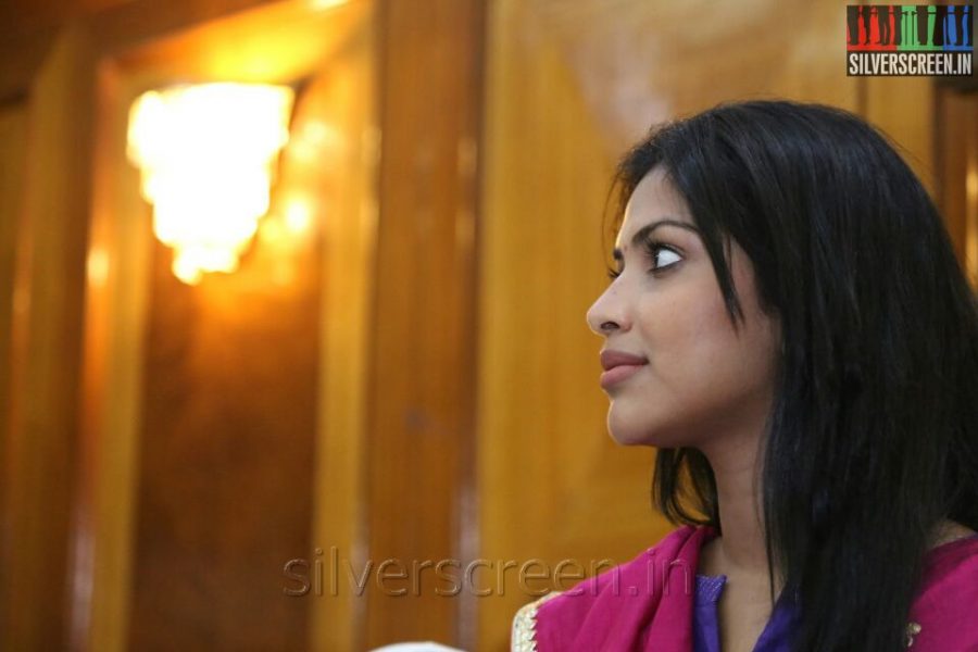 Actress Amala Paul at her press meet with Director Vijay
