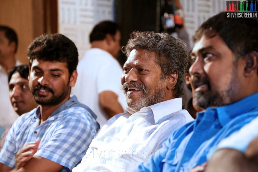 Director N Linguswamy, Rajkiran and Vimal at the Manjapai Press Meet