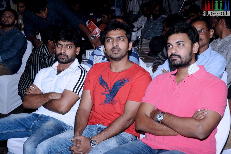 Actor Nithin Satya and Vaibhav Reddy at the 2014 Indian Badminton Celebrity League Launch