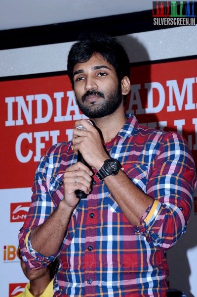 Actor Aadhi at the 2014 Indian Badminton Celebrity League Launch