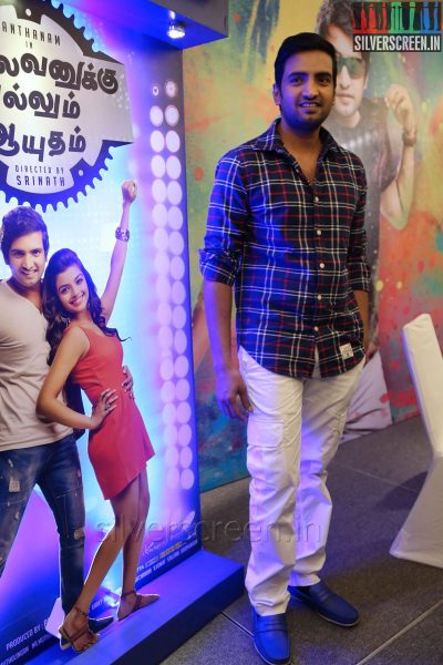 Comedian Actor Santhanam at the Vallavanukku Pullum Aayudham Press Meet