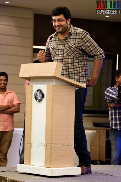 Music Director Siddarth Vipin at the Vallavanukku Pullum Ayutham Press meet