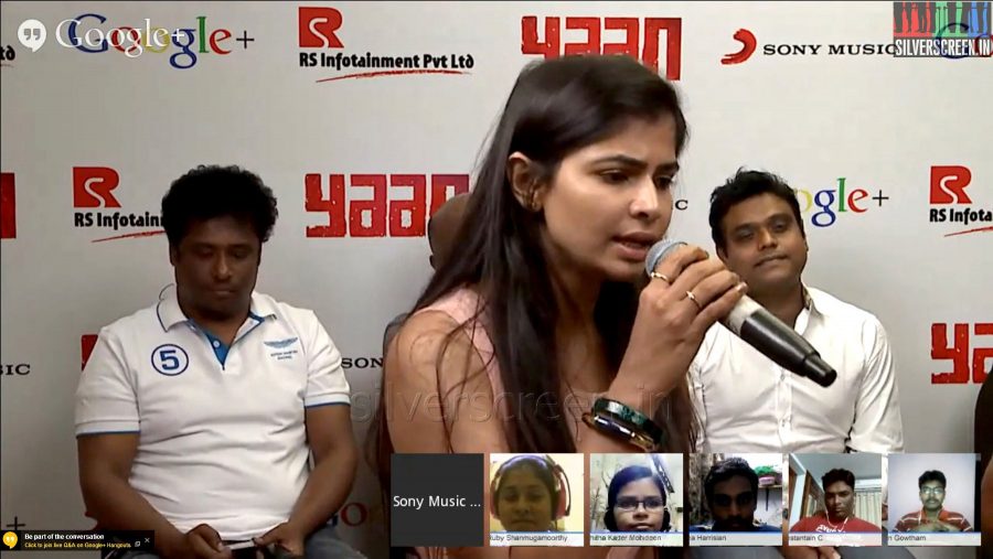 Singer Chinmayee at Yaan Audio Launch on Google Hangout