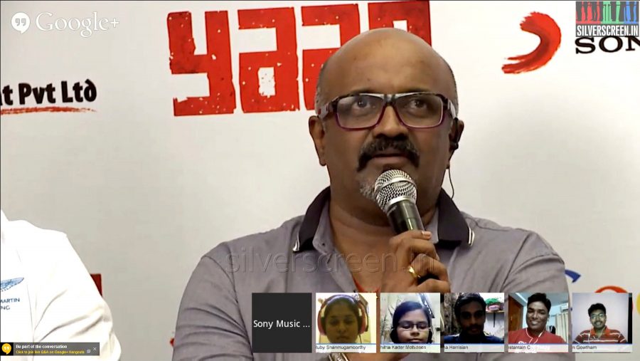 Director Ravi K Chandran at the Yaan Audio Launch on Google Hangout