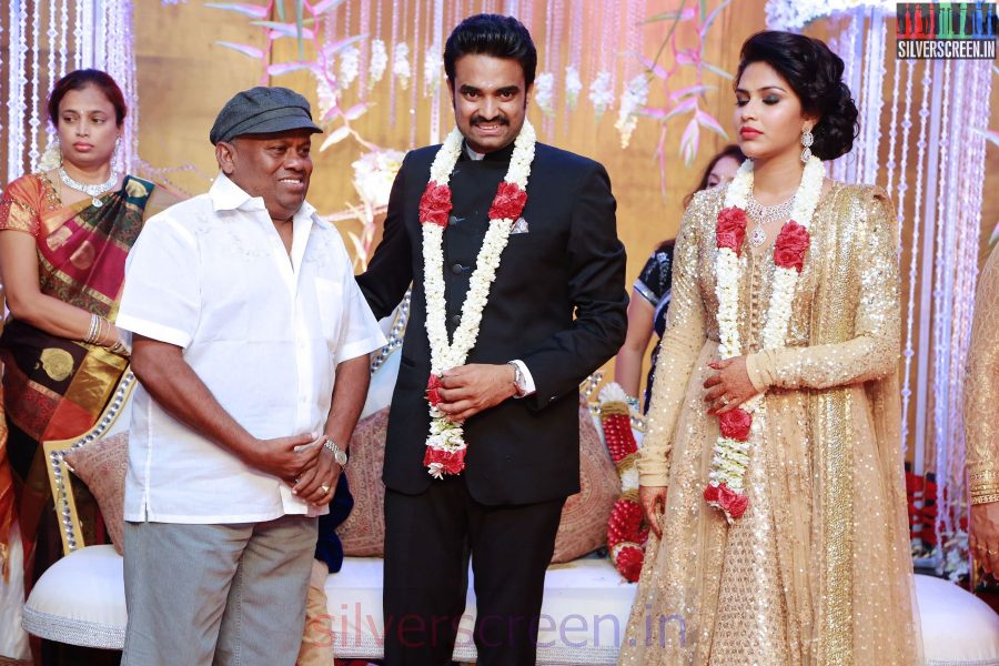 Comedian Senthil at the Amala Paul Director Vijay Wedding Reception