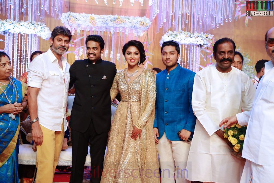 Jagapathy Babu and Vairamuthu at the Amala Paul Director Vijay Wedding Reception