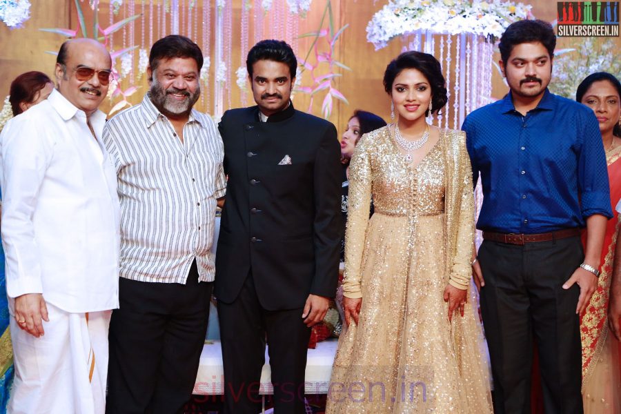 P Vasu at the Amala Paul Director Vijay Wedding Reception