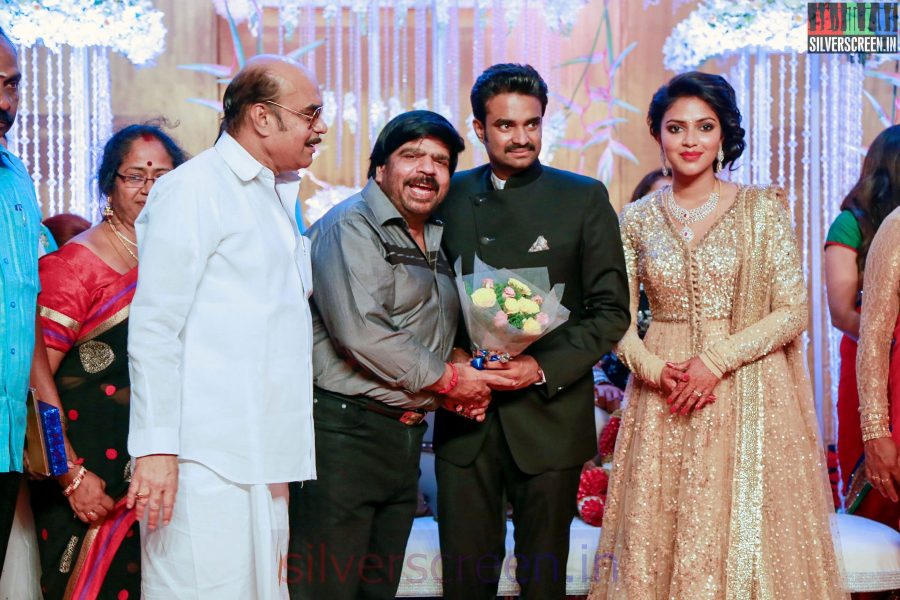 T Rajendar at the Amala Paul Director Vijay Wedding Reception