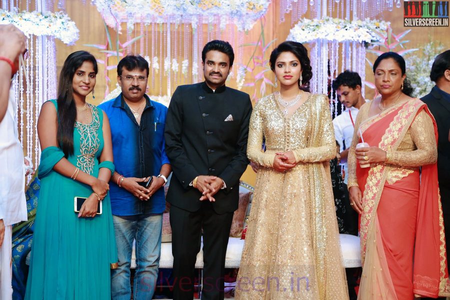 Director Perarasu at the Amala Paul Director Vijay Wedding Reception