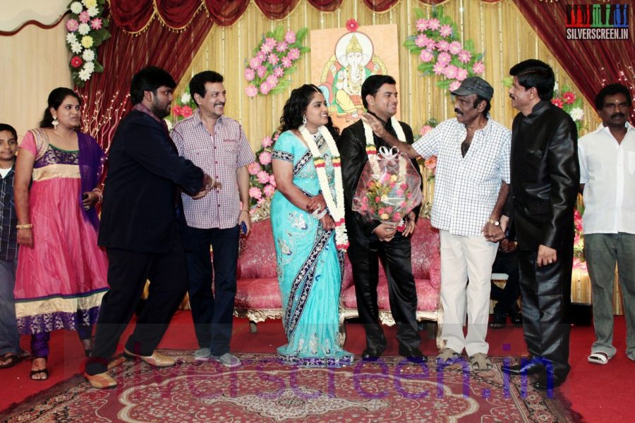 Actor Goundamani, Nizhalgal Ravi at Producer V Swaminathan Son's Reception