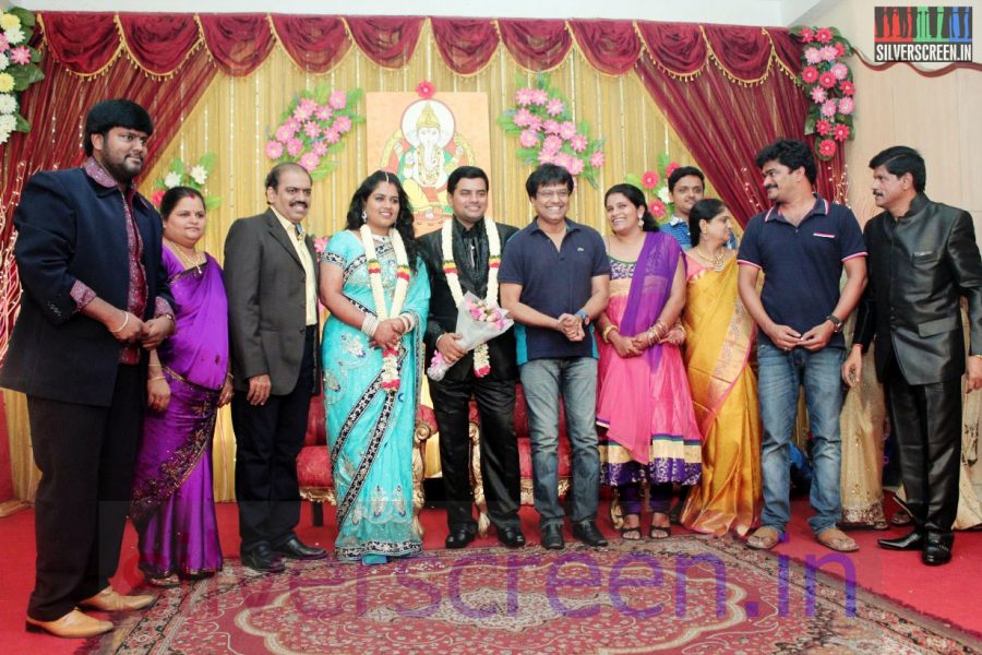 Actor Vivek and Cell Murugan at Producer V Swaminathan Son's Reception