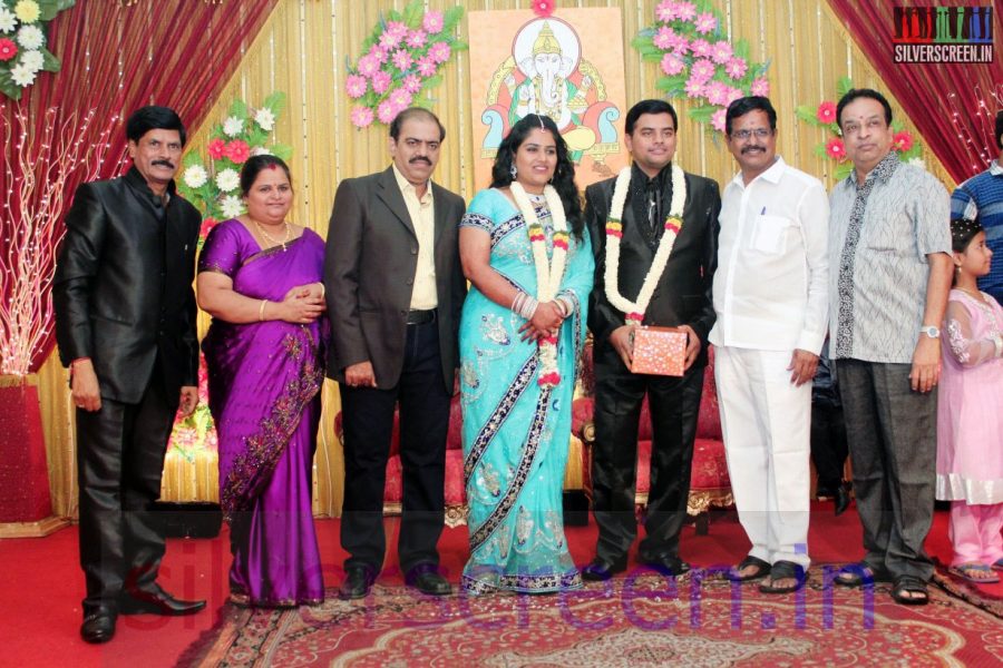Producer Kalaipuli S Thanu at Producer V Swaminathan Son's Reception