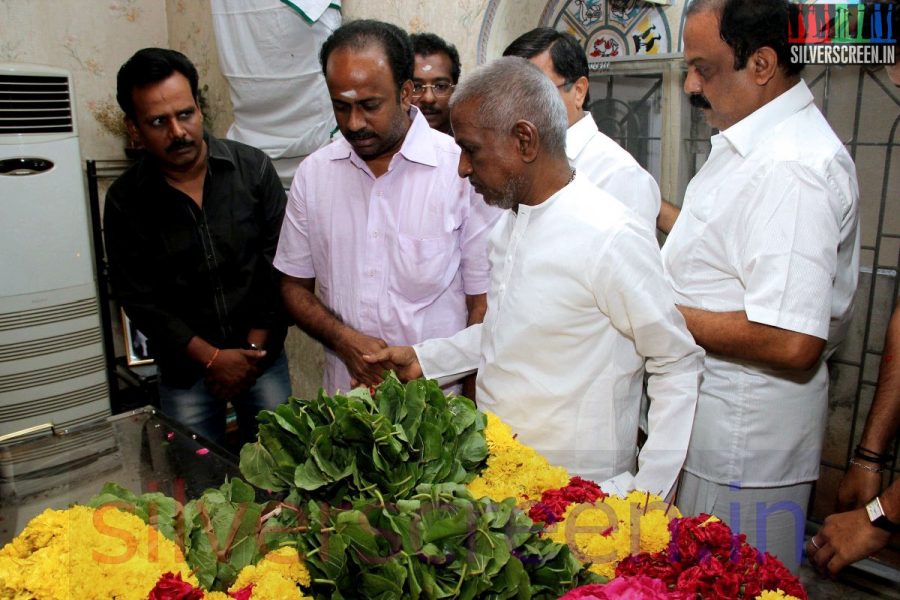 Music Director Ilaiyaraaja at Director Ramanarayanan's Funeral