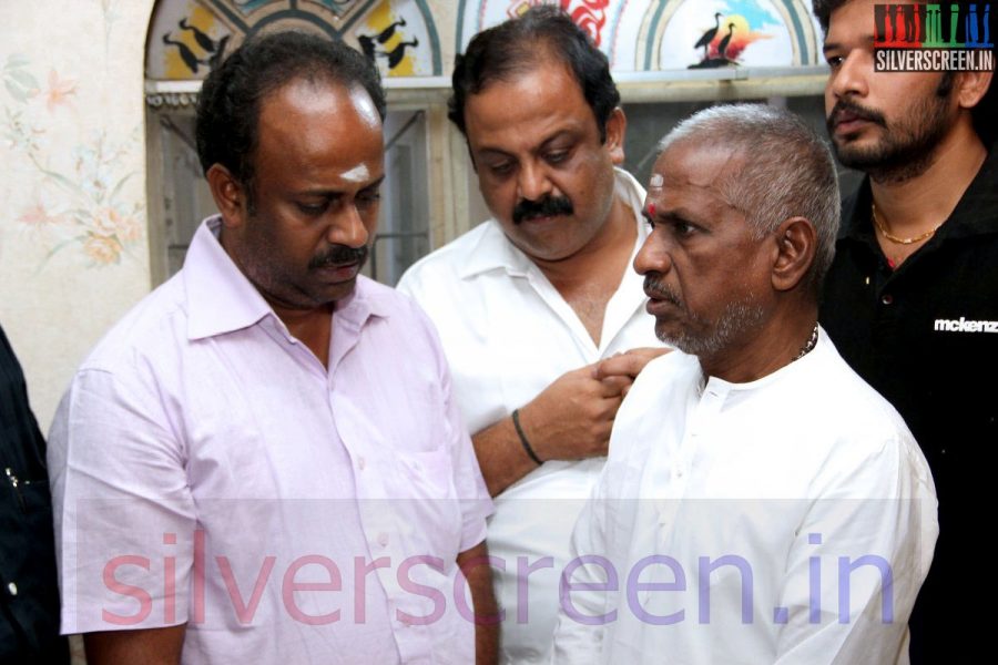 Music Director Ilaiyaraaja at Director Ramanarayanan's Funeral