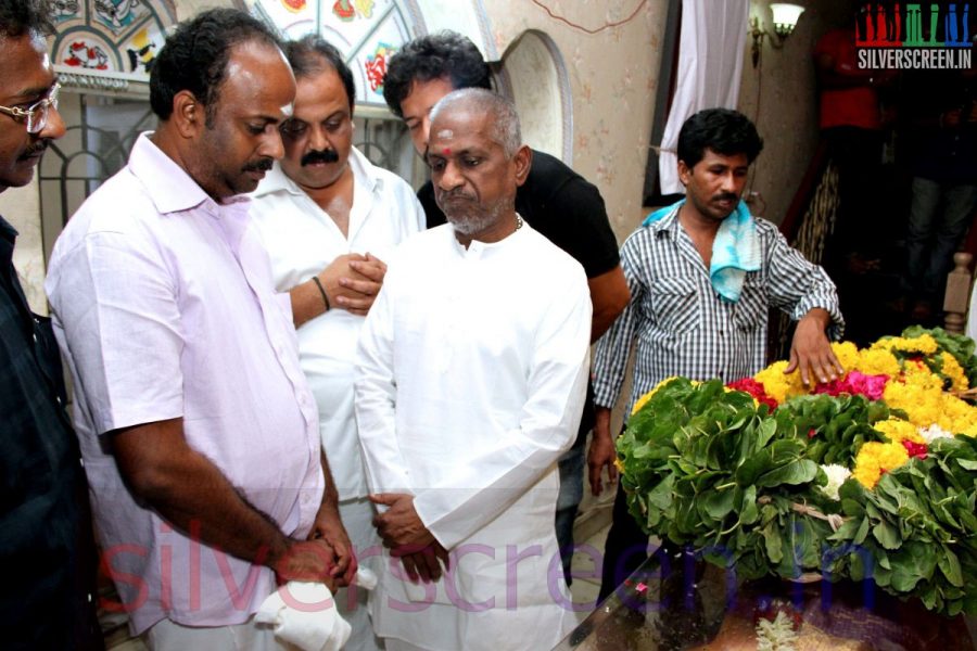 Music Director Ilaiyaraaja at Director Ramanarayanan's Funeral