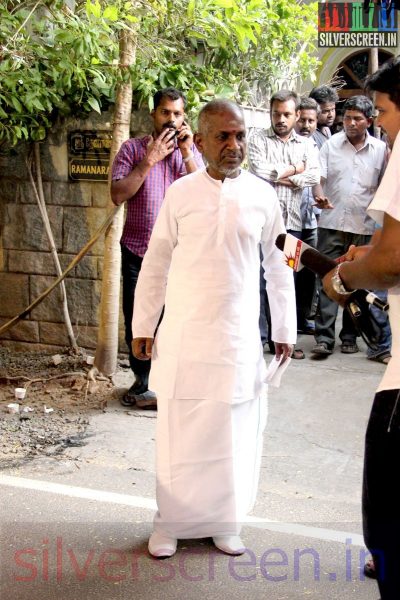 Music Director Ilaiyaraaja at Director Ramanarayanan's Funeral